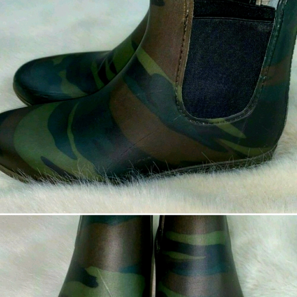 J Crew Camouflage ankle rain boots